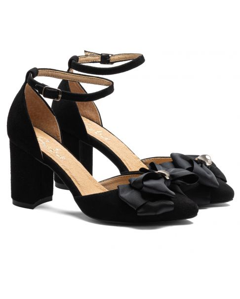 Czółenka W105 czarne szerokie